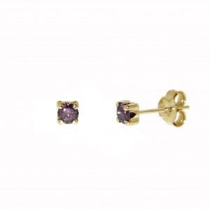 Gold earrings 10kt, 02-3BO